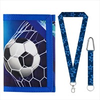 Coffret cadeau de Noël : Portefeuille à suspendre sur le thème du football pour adolescents, ensemble de décoration pour le match de football et les célébrations
