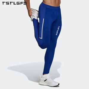 Pantaloni da Fitness ad asciugatura rapida da <span class=keywords><strong>uomo</strong></span> Leggings da ginnastica a compressione <span class=keywords><strong>con</strong></span> tasche <span class=keywords><strong>con</strong></span> <span class=keywords><strong>cerniera</strong></span> pantaloni da <span class=keywords><strong>uomo</strong></span> - Product Image 1