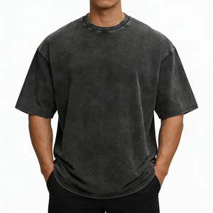 Kemeja Pria 100% Katun 220gsm Dicuci, Kasual, Fitness, Streetwear, Mendukung Bordir DTG - Product Image 1