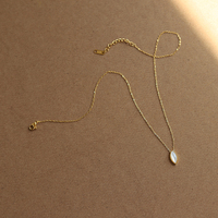 Meilleurs bijoux cadeau d'anniversaire pour mère, pendentif en pierre d'oeil de cheval en coquille blanche naturelle, collier gratuit en or 18k pour femme