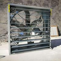 Ventilateur mural industriel en acier inoxydable de 54 pouces pour serre, élevage de volailles, 3 roues rouges, 220V 50Hz 1.1KW IP55, personnalisable ODM