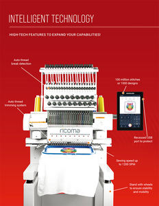 <strong>RiCOMA</strong> 15 Needle <strong>Embroidery</strong> <strong>Machine</strong> Computerized with 2 Head <strong>Used</strong> for Caps and Clothes High Speed MT Series - Product Image 6