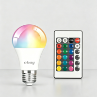 Ampoule infrarouge E26 A19 RGBW 6W 470 LM pour télécommande IR, ampoule LED à intensité variable, ampoules intelligentes pour la maison