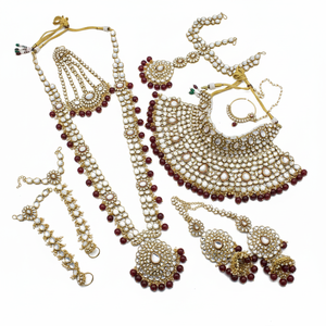 Ensemble de collier de mariée en pierre Kundan plaqué or 10581265MR, bijoux fins pour les mariées - Product Image 2