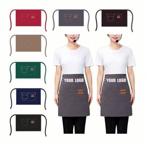Promotional Waiter Workwear Half <b>Apron</b> Canvas Waterproof Customizable <b>Apron</b> Cooking <b>Kitchen</b> <b>Apron</b> Unisex with Customized Logo - Product Image 1