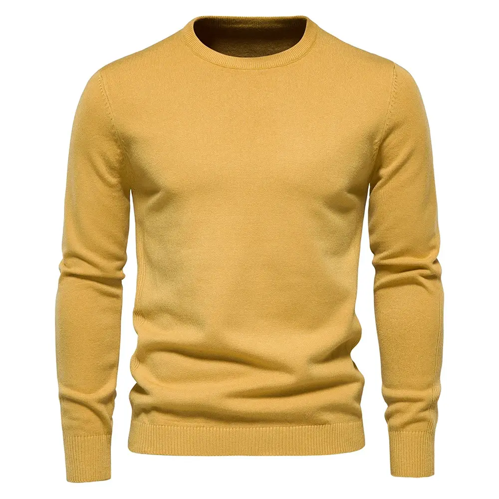 Winter Dikte Pullover Mannen O-hals Effen Kleur Lange Mouw Warm Slanke Truien Heren Trui Pull Mannelijke Kleding