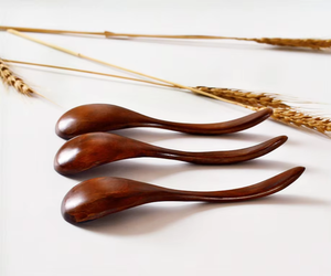 Cucchiaio da Zuppa Creativo Giapponese con Manico Curvo, in Legno Ecologico, Minimalista, per Campeggio, 18CM - Product Image 3