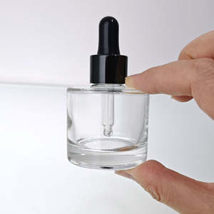 Wholesale Crystal White Empty <strong>35ml</strong>/1.17oz Cosmetic Essence Packaging Container Glass <strong>35ml</strong> Flat Shoulder Serum Dropper <strong>Bottle</strong> - Product Image 3