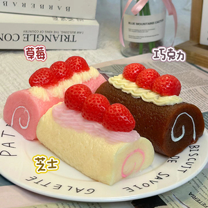 Torta di simulazione Kawaii TPR artigianato finti accessori per la casa delle bambole giocattolo di decompressione per spremere Cheesecake Squishy - Product Image 3