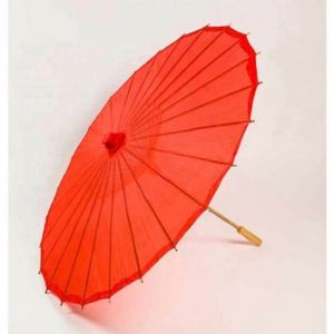 Handmade <b>Red</b> 84cm Bamboo & Cotton <b>Paper</b> Parasol Umbrella with Custom Logo for Wedding Bride Bridesmaids Favors - Product Image 2
