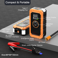 Démarreur numérique multifonction portable rechargeable sans fil avec compresseur d'air 150 psi pour gonflage des pneus de voiture