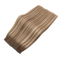 Gran Stock de Extensiones de Cabello Humano Genius Weft Doble Trama, Colores Balayage Rubio, Cutícula Alineada, Genius Weft Plano