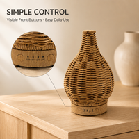 Diffuseur de parfum aspect rotin 100 ml avec minuterie, boîtier décoratif, vente en gros, fabricant, marque privée, approvisionnement direct usine