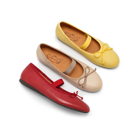 Chaussures plates décontractées à bout rond pour femmes, dessus en cuir véritable, semelle extérieure en caoutchouc, respirantes, légères, design tendance