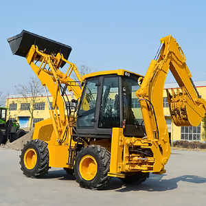 Mini Engine Backhoe Two Ends Busy Excavator Digger <b>Wheel</b> Skid Steer <b>Small</b> Multi-function Shovel 75KW - Product Image 3
