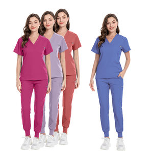 Seragam Perawat Jogger Spandex Elastis Tinggi 2025 Kedatangan Baru Rayon Kustom Bordir Personal Scrub Medis Perawatan Kesehatan - Product Image 3