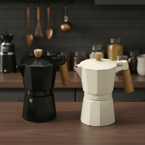 เครื่องชงกาแฟโมก้าพอทแบบพกพา สีเทา ทำจากอะลูมิเนียม พร้อมฝาปิด ความจุขนาดใหญ่ 300 มล. ดีไซน์สไตล์โบฮีเมียน - Product Image 5