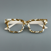 Lunettes carrées classiques haut de gamme en acétate MS YL56041 pour femmes, bloquant la lumière bleue, montures couleur bonbon marron, lunettes rétro