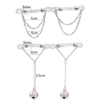 En promotion : Bijou de poitrine en zircon et acrylique, type clip, avec chaîne réglable, sans perçage, SM, anneau de poitrine artificiel, bijoux Constellation