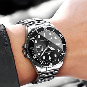 FNGEEN Men's Quartz Watch Stainless Steel Strap Luminous Calendar Water Resistant Sport Watch 30M Depth - Product Image 2