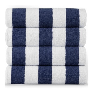 Màu Sắc Khách Sạn Tùy Chỉnh Kích Thước Khăn 100% Mềm Cotton Chất Liệu Thời Trang Sọc Siêu Thấm Nhanh Chóng Vận Chuyển Bãi Biển Khăn - Product Image 5