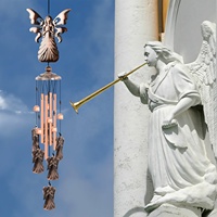Campanas de Viento Retro de Hierro y Cobre con Diseño de Libélula y Pájaro, Decoración para Jardín, Hogar, Exterior, Colgantes Musicales Conmemorativos de Ángel, Decoración de Habitación Personalizada
