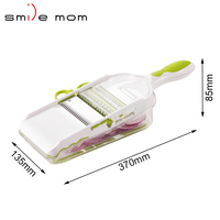 Multifunctionele 4-in-1 plastic handmatige mandoline, voedselhakker, groente- en fruitsnijder, kaasschaaf met roestvrijstalen messen
