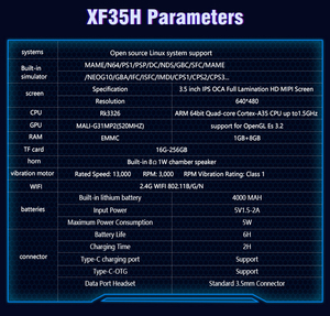 Xf35h 3,5 ''Wifi <span class=keywords><strong>Retro</strong></span> 3D consola de juegos portátil 2025 Mini Arcade clásico reproductor de juegos de mano Tv consola de videojuegos portátil - Product Image 6