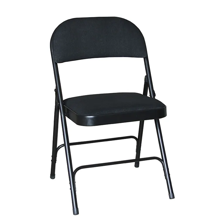 Cadeira dobrável de aço do metal com dobradiça dupla preta
