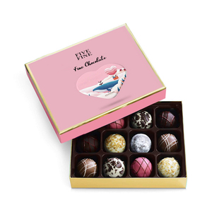 Boîte à chocolat rectangulaire de luxe en carton rigide avec gaufrage, emballage alimentaire fait main de qualité supérieure - Product Image 3