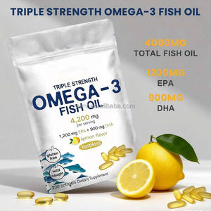 Suplemento de Omega 3 de 4200 mg con Sabor a Limón, Sin Gluten, de Pesca Salvaje, con EPA y DHA, Cápsulas de Gel Suave de Aceite de Pescado de Triple Potencia - Product Image 3