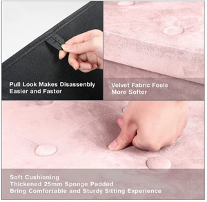 Velours Tabouret <span class=keywords><strong>Pliable</strong></span> Chaise longue Ottoman En <span class=keywords><strong>Bois</strong></span> <span class=keywords><strong>Banc</strong></span> - Product Image 5