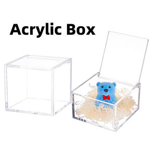 Fabrika özel boyut şeffaf akrilik depolama kapaklı kutu temizle s modeli kare küp hediye kutuları organizatör - Product Image 2