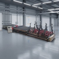 Machine de découpe et de brisage de verre CNC Eworld à double poste de travail entièrement automatique et à haut rendement