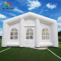 Grande tente gonflable de mariage, lumière Led, extérieur, maison, boîtes de nuit, tentes de fête gonflables blanches