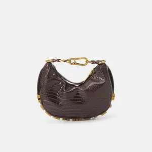 Crocodile Pattern MetalThree-Dimensional Decoration Ladies Shoulder Bag High-quality Multi-color Handheld Diagonal Cross Bags