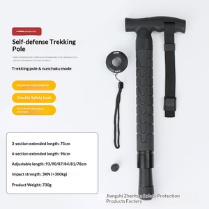 Bâton de randonnée réglable en 3 sections en alliage d'aluminium OEM, poignée antidérapante, conception rétractable, capacité de 250 lb - Randonnée, alpinisme - Product Image 3