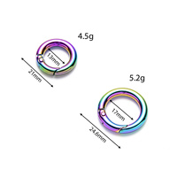 Boucle à ressort colorée plaquée sous vide, anneau ouvert, accessoires de maroquinerie, connecteur de boucle DIY