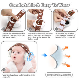 नवजात शिशु के कान मफ 25 डीबी सुरक्षा साउंडप्रूफ हेडबैंड शोर में कमी - Product Image 3