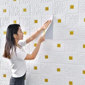 ورق حائط بتصميم عصري مقاوم للماء للرطوبة مقاوم للهب مقاوم للرطوبة سهل التنظيف ثلاثي الأبعاد ناعم من الطوب البولي إيثيلين