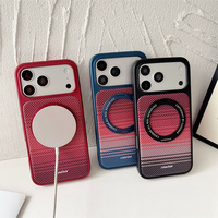 Coque de téléphone en fibre de carbone haute performance avec anneau magnétique pour iPhone 17 16 15 Pro Max, support intégré, texture intégrale et motif coucher de soleil
