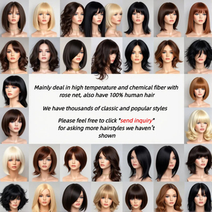 12 inch Gradient tóc vàng tóc giả ngắn, <span class=keywords><strong>bangs</strong></span> <span class=keywords><strong>Bob</strong></span> tóc ngắn thẳng, Chất lượng cao bán buôn - Product Image 4