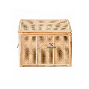 Panier en osier de renne en matériaux naturels Panier de rangement unique en jacinthe d'eau du Vietnam - Product Image 6
