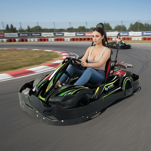 Kart électrique 48V15AH pour adultes, karting de course en plein air, voiture de <span class=keywords><strong>drift</strong></span>, 35 km/h, batterie au phosphate de fer et de lithium, usage commercial, noir, arrière - Product Image 1