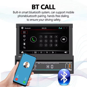 Autoradio télescopique Podofo 1Din 7 pouces MP5 double USB à charge rapide Bluetooth FM égaliseur LED coloré Vente en gros - Product Image 2