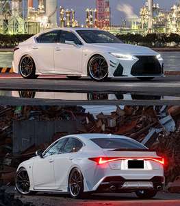 AT Style pour Lexus est le kit de carrosserie en fibre de carbone Spoiler de diffuseur arrière à lèvre avant - Product Image 4