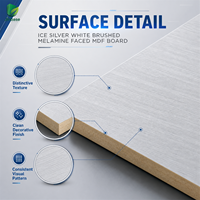 Panneau MDF mélaminé Jinbase 18 mm, blanc argenté, brossé horizontal, E0, 1220x2440 mm, mélaminé, fibres à densité moyenne