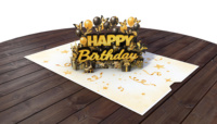 Carte de vœux 3D pop-up personnalisée Joyeux Anniversaire, impression numérique Vietnam, papier de haute qualité, cadeau de luxe, vente en gros