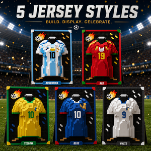 Marco <span class=keywords><strong>de</strong></span> exhibición <span class=keywords><strong>de</strong></span> camisetas <span class=keywords><strong>de</strong></span> fútbol con microbloques <span class=keywords><strong>de</strong></span> construcción DIY, modelo <span class=keywords><strong>de</strong></span> trofeo <span class=keywords><strong>de</strong></span> balón <span class=keywords><strong>de</strong></span> fútbol, regalo para aficionados al deporte, decoración del hogar - Product Image 6