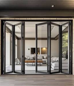 Porta d'Ingresso Moderna in Lega di Alluminio Impermeabile con Vetro, Design a Fisarmonica per <span class=keywords><strong>Balcone</strong></span> e Patio, Esterno Villa - Product Image 2